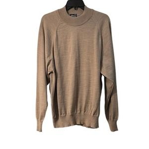 VTG 60s Virany Acrylic Wool Blend Turtleneck Mock Sweater Size XL Brown Hungary